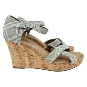 TOMS Canvas Woven Geometric Print Wedge hee
Heeled Sandals Green 9.5